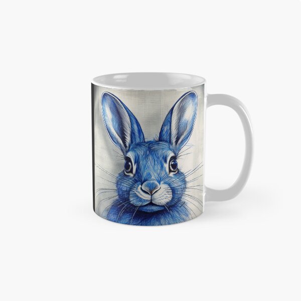 Item preview, Blue Ink Rabbit Portrait designed and sold by mrpropcake.