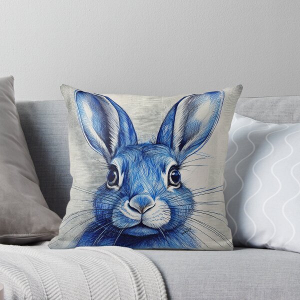 Item preview, Blue Ink Rabbit Portrait designed and sold by mrpropcake.