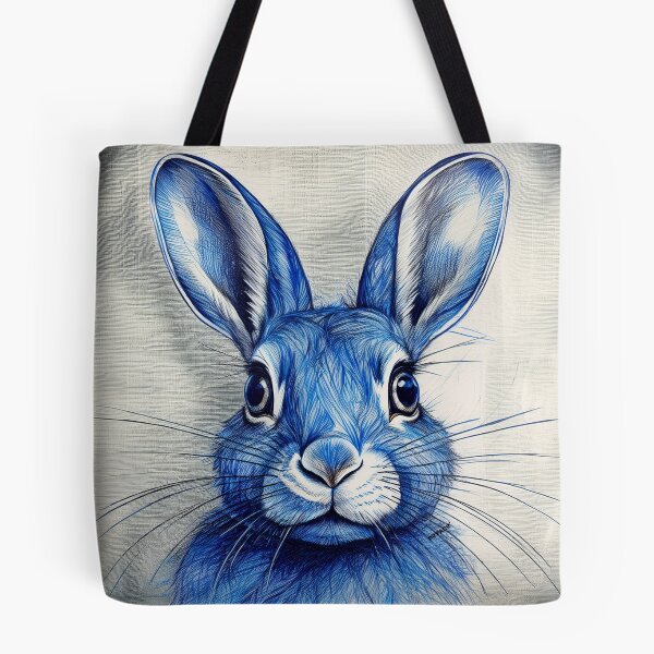 Item preview, Blue Ink Rabbit Portrait designed and sold by mrpropcake.