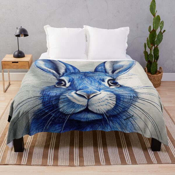 Item preview, Blue Ink Rabbit Portrait designed and sold by mrpropcake.