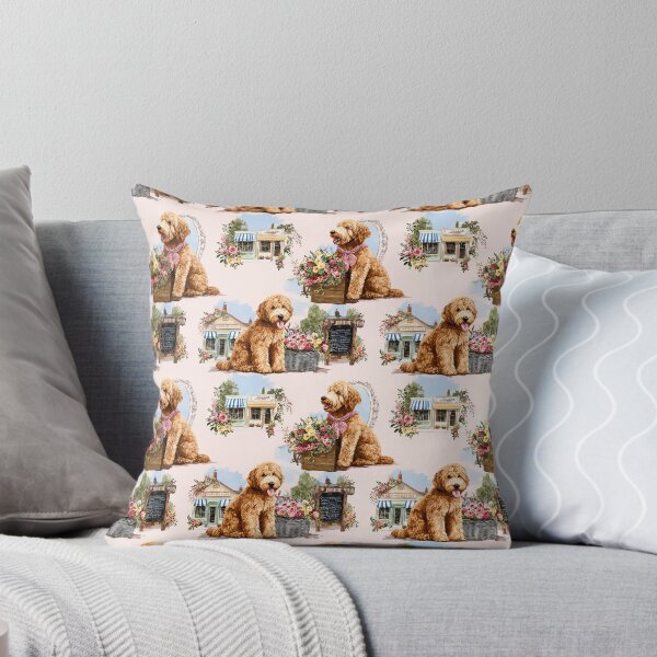 Item preview, Cottagecore Town Toile de Jouy - Golden Retriever designed and sold by AstrologyOven.