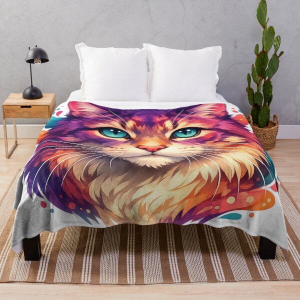 Artikelvorschau, Farbspritzer-Katze – Lebendiges, realistisches Katzenporträt entworfen und verkauft von EpicwaveDesigns.