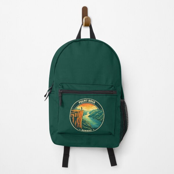 Item preview, Pulpit Rock Norway Illustration Travel Art Badge designed and sold by KrisSidDesigns.