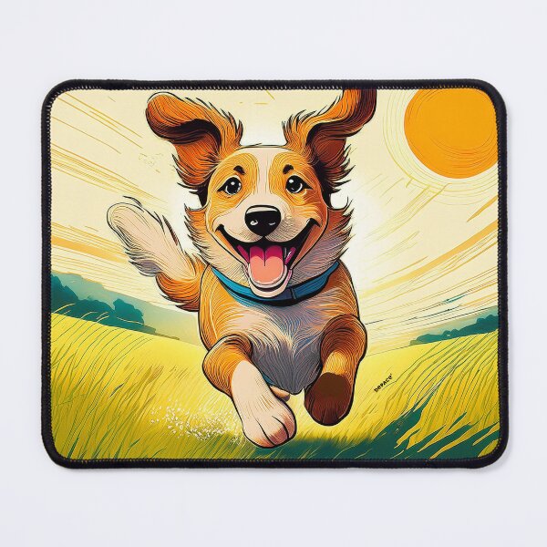 Item preview, Happy Dog in Scribble Field designed and sold by mrpropcake.