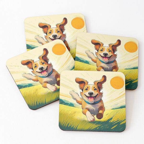 Item preview, Happy Dog in Scribble Field designed and sold by mrpropcake.