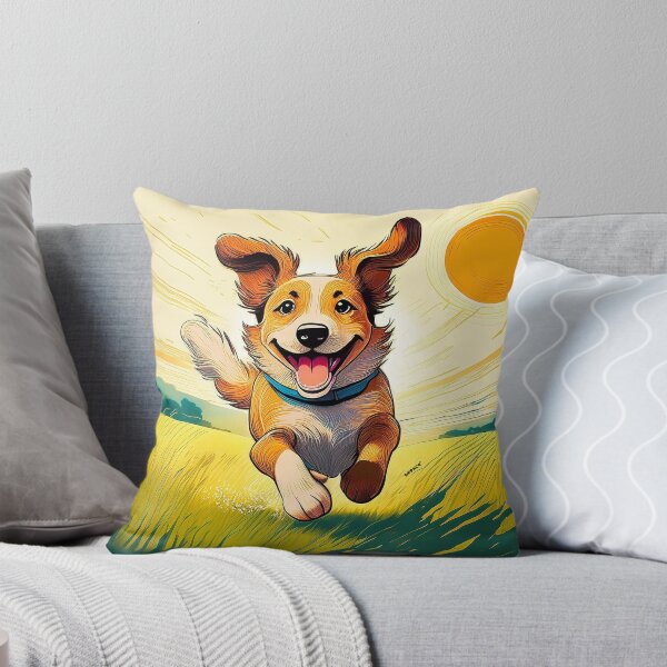 Item preview, Happy Dog in Scribble Field designed and sold by mrpropcake.