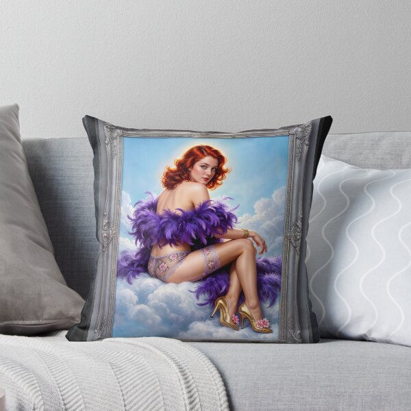 Item preview, Vintage Pin-Up Claudia Vott In Ephemeral Grace Romantic AI Concept Art by Xzendor7 designed and sold by Xzendor7 Digital Art Creations.