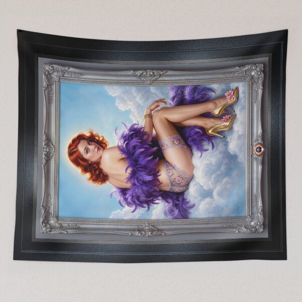 Item preview, Vintage Pin-Up Claudia Vott In Ephemeral Grace Romantic AI Concept Art by Xzendor7 designed and sold by Xzendor7 Digital Art Creations.