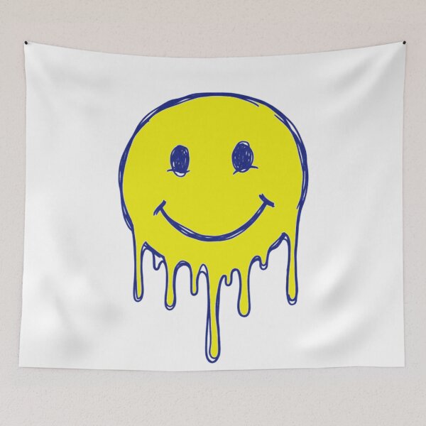Item preview, Classic 90s Doodle Yellow Melting Smiley designed and sold by crazygoose30.