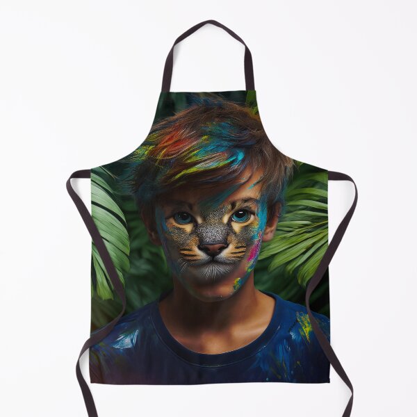 Item preview, Youth with a Cat Face in Grunge and Fluid Paint designed and sold by mrpropcake.