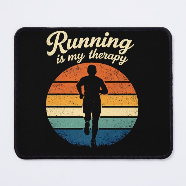 Item preview, Running Is My Therapy - Retro 70s Sunset Runner Silhouette designed and sold by My Artprintz.