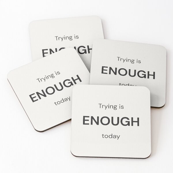 Item preview, Enough – Minimal Affirmation Shirt designed and sold by QuietlyBecoming.