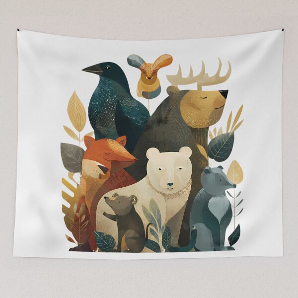 Item preview, Animals Whimsical Illustrations Blending Nature Humanity Imagination Design designed and sold by ART ATTACK ZONE.