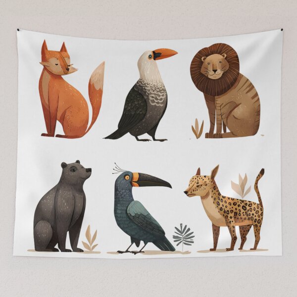 Item preview, Jungle Whimsical Illustrations Blending Nature Humanity Imagination Design designed and sold by ART ATTACK ZONE.