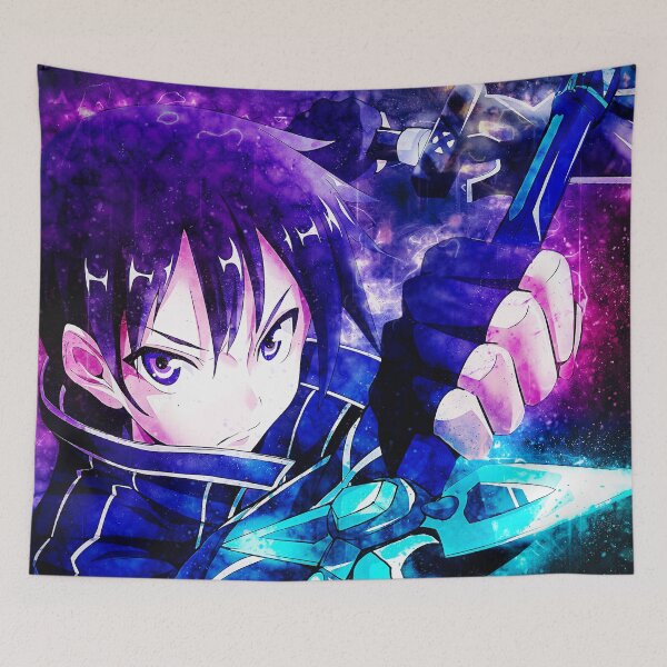Item preview, Kirito Sword Art Online Blue Aura Neon Cosmic Heroic Focus designed and sold by mildaclairmo.