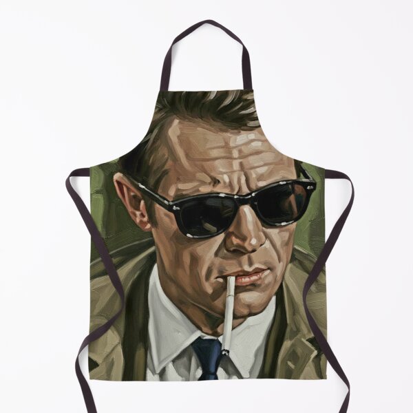 Item preview, The Stealth Maverick: Steve McQueen Noir Shades Impasto Portrait designed and sold by Art's Diner.