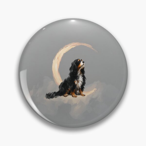 Item preview, Minimalism Night Time Toile de Jouy - Cavalier King Charles Spaniel designed and sold by AstrologyOven.