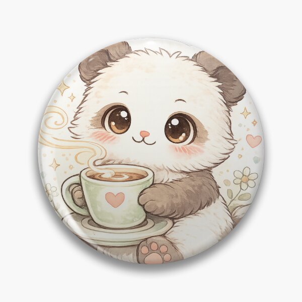 Item preview, Cute Cozy Pastel Panda Coffee Sticker designed and sold by Harvestmoon21.