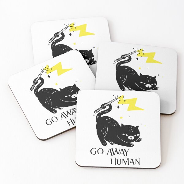 Item preview, Go Away Human Cat Shirt | Magic Wand Black Cat Tee | Funny Witchy Cat Graphic Shirt designed and sold by rvanderveken.