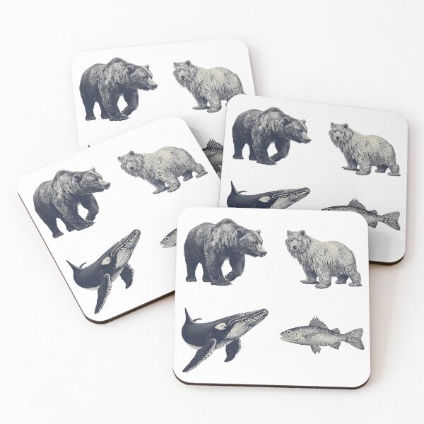 Item preview, Ocean Animals Illustrations Blending Nature Humanity Imagination Design designed and sold by ART ATTACK ZONE.