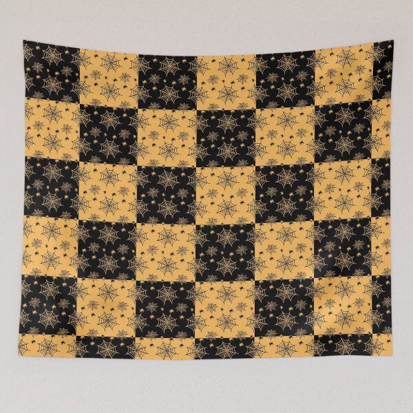 Item preview, Black and yellow interchange web pattern designed and sold by serenebookworm.