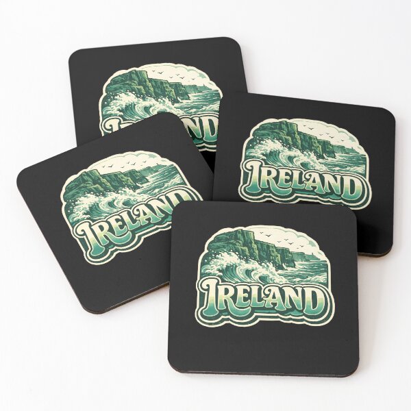 Item preview, Ireland Cliffs Shirt – Vintage Irish Coast T-Shirt – Retro Travel Ireland Graphic – Emerald Green Aesthetic Tee designed and sold by CottonFirst.