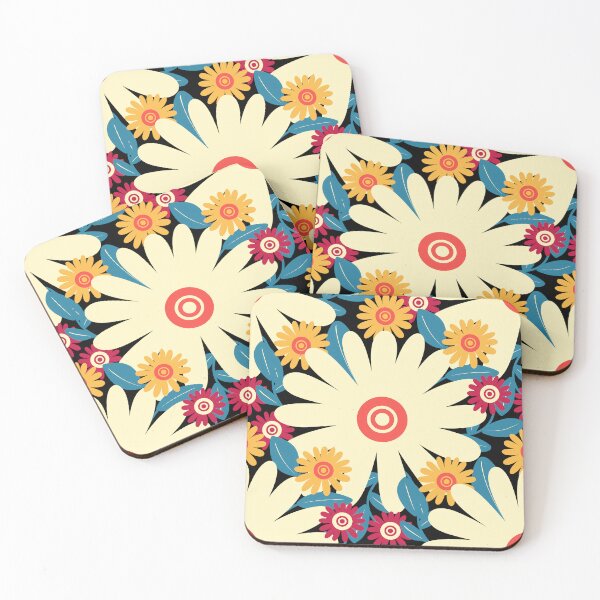 Item preview, Groovy daisies pattern design print designed and sold by Clara Fruggeri.