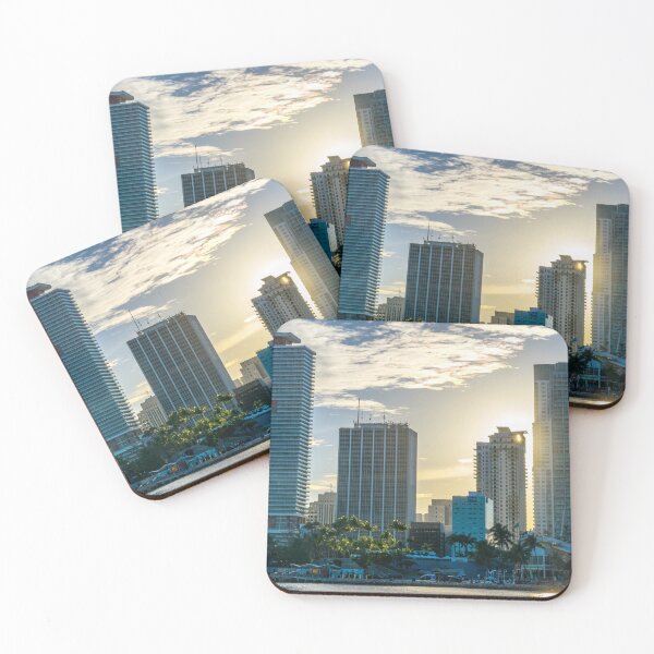 Item preview, Miami Skyline at Golden Hour Sunset designed and sold by Lesquigi97.
