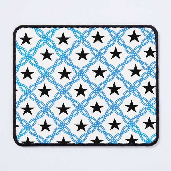 Item preview, Black Stars and Blue Chain Geometric Pattern Minimalist Modern Abstract Seamless Design designed and sold by imranatoz.
