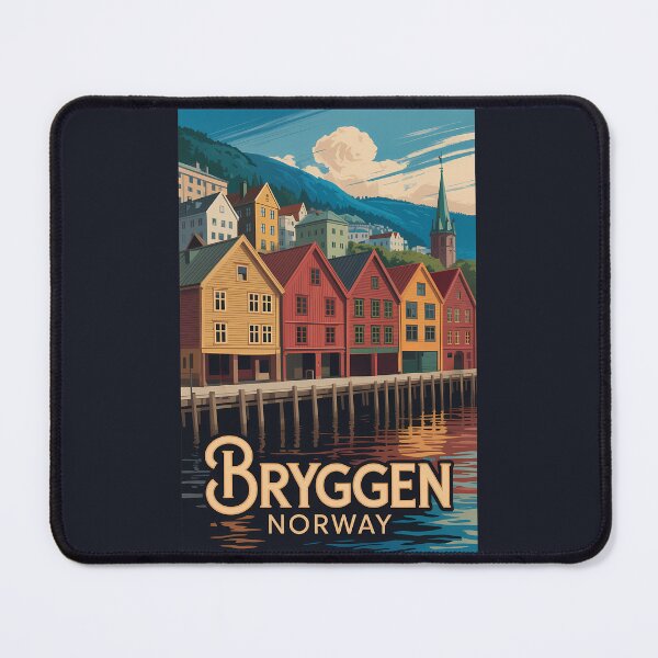 Item preview, Bryggen Norway Illustration Travel Art Vintage designed and sold by KrisSidDesigns.