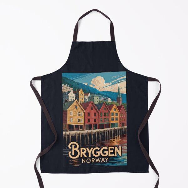 Item preview, Bryggen Norway Illustration Travel Art Vintage designed and sold by KrisSidDesigns.