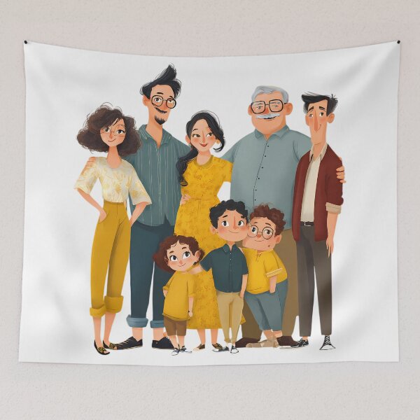 Item preview, Party Family Illustrations Blending Nature Humanity Imagination Design designed and sold by ART ATTACK ZONE.