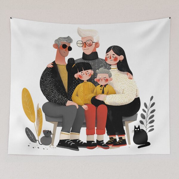 Item preview, Brothers Sisters Illustrations Blending Nature Humanity Imagination Design designed and sold by ART ATTACK ZONE.