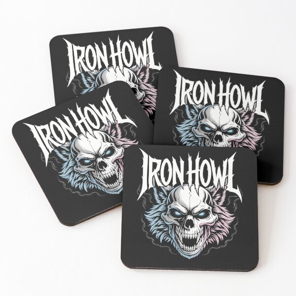 Item preview, Iron Howls  Monochrome Wolf Skull Rock designed and sold by snookyking.