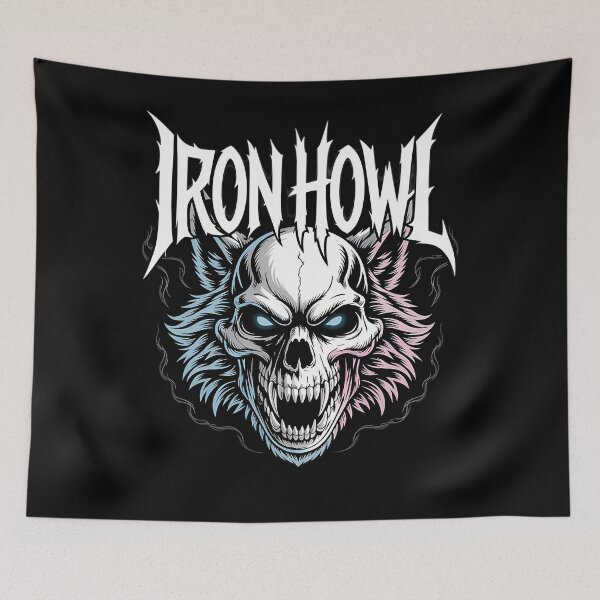 Item preview, Iron Howls  Monochrome Wolf Skull Rock designed and sold by snookyking.