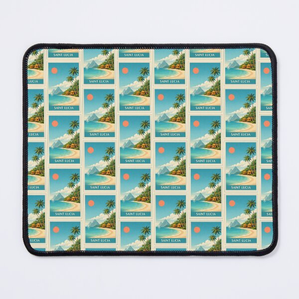 Item preview, St Lucia - Island The Pitons Retro Art designed and sold by scicilysimonee.