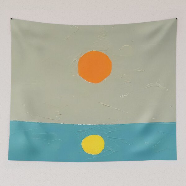 Item preview, Original Paintings by Etel Adnan, Etel Adnan Color Landscape Art designed and sold by OilArtLittle.