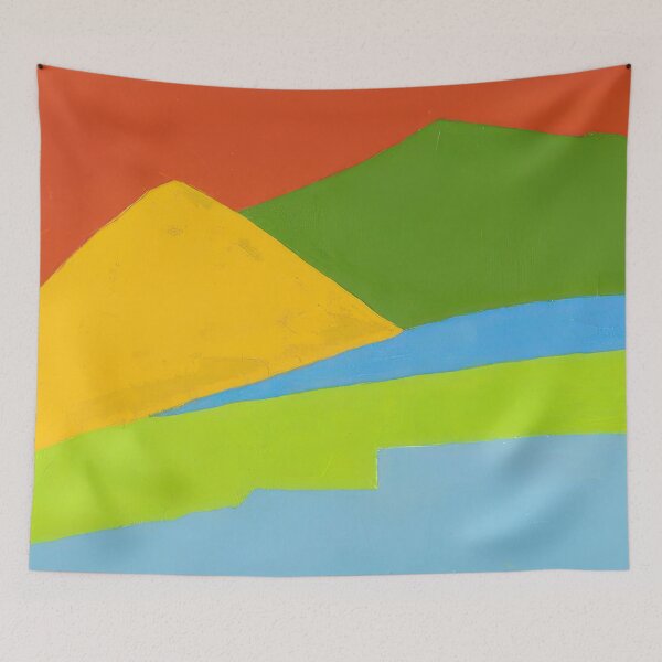 Item preview, Original Paintings by Etel Adnan, Etel Adnan Color Landscape Art designed and sold by OilArtLittle.
