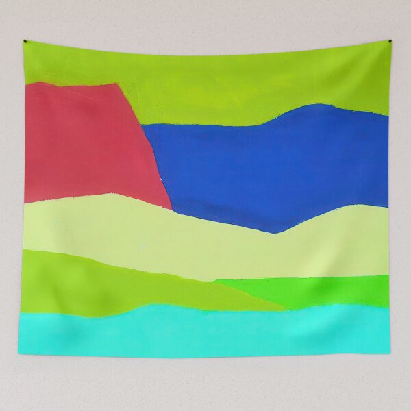 Item preview, Original Paintings by Etel Adnan, Etel Adnan Color Landscape Art designed and sold by OilArtLittle.