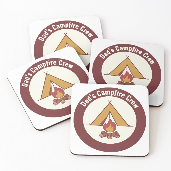 Item preview, Dad's Campfire Crew Retro Camping Tent Badge designed and sold by FunFitLife Studio.