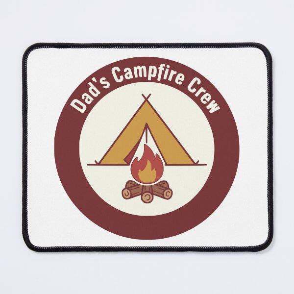 Item preview, Dad's Campfire Crew Retro Camping Tent Badge designed and sold by FunFitLife Studio.