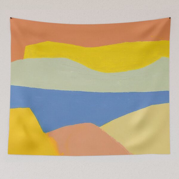 Item preview, Original Paintings by Etel Adnan, Etel Adnan Color Landscape Art designed and sold by OilArtLittle.