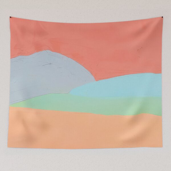 Item preview, Original Paintings by Etel Adnan, Etel Adnan Color Landscape Art designed and sold by OilArtLittle.