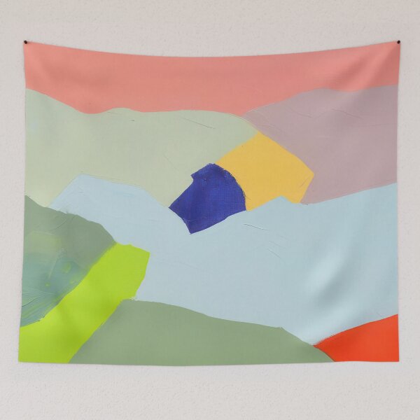 Item preview, Original Paintings by Etel Adnan, Etel Adnan Color Landscape Art designed and sold by OilArtLittle.