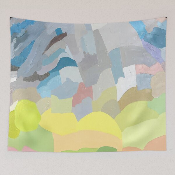 Item preview, Original Paintings by Etel Adnan, Etel Adnan Color Landscape Art designed and sold by OilArtLittle.