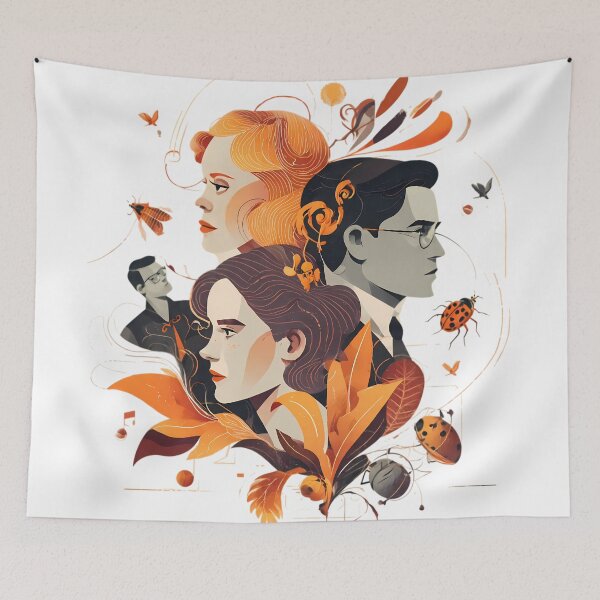 Item preview, Orange Golden Illustrations Blending Nature Humanity Imagination Design designed and sold by ART ATTACK ZONE.