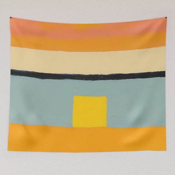 Item preview, Original Paintings by Etel Adnan, Etel Adnan Color Landscape Art designed and sold by OilArtLittle.