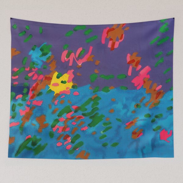Item preview, Original Paintings by Etel Adnan, Etel Adnan Color Landscape Art designed and sold by OilArtLittle.