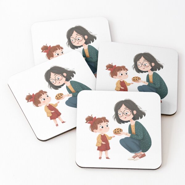 Item preview, Mother Daughter Cookie Time Cute Mother's Day Illustration designed and sold by BigStar-Cart.