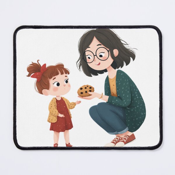 Item preview, Mother Daughter Cookie Time Cute Mother's Day Illustration designed and sold by BigStar-Cart.